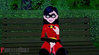 Violet Parr chupa pau no parque! Ação POV 3D dos Incríveis!