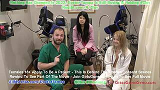 Alexandria Wu examinada por enfermeiras estudantes sob o olhar do Doutor Tampas