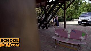 Teen sluts Tiffany Tatum, Mona Blue, and Marilyn Sugar rock a wild foursome. Schoolgirl action gets hardcore fast.