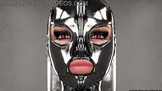 3D BDSM 본디지 페티시 만화에서 사이버캡틴의 묶인 큰 가슴 선보여