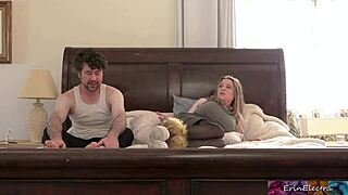 Stepson fails at party but rides stepmom's big tits at home 😈