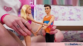 Leuke stiefdochters wilde fantasie komt uit in vieze 3some spel