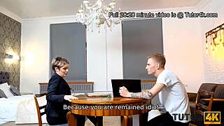 Tutor4k lerares verandert in totale slet tijdens wilde sex sessie