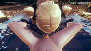 Droga! Fischl de Genshin Impact dá boquete POV com facial de gozo