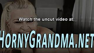 Gammal mormors mun sprutas efter intensiv blowjob och hardcore.