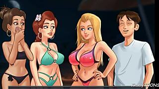 Изопачена девојка дели великог курчака дечка с најбољом другарицом на плажи