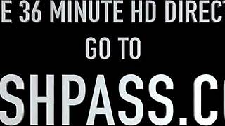 Lesbisk røvslikning og strap-on knepperi i hardcore leg