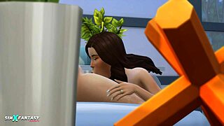 Liberty Lee doživi vročo ljubezen v Sims 4 poroki kot nevesta.