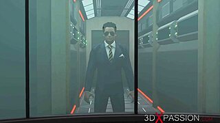 Блондинка в наручниках от транссексуального киборга в лаборатории 😱