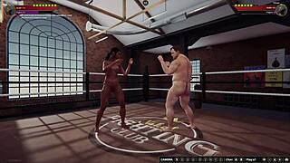 Ich bin süchtig nach Ethan vs Dela III nackter 3D-Wrestling-Action