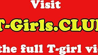 女同人妖从后面猛干，在疯狂舔肛场景中